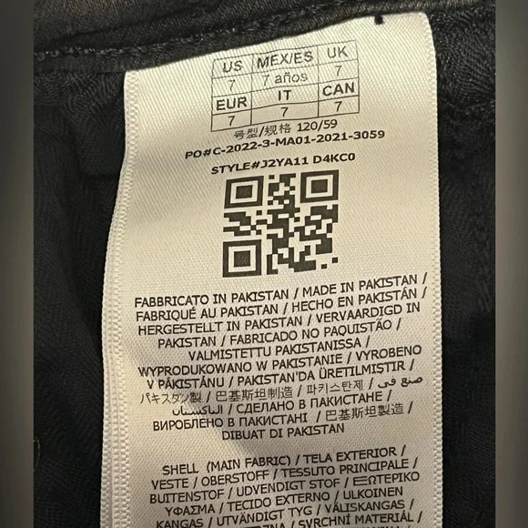 Guess Vintage black embroidered hand beaded girls skinny jeans size 7 Zip front - Picture 8 of 16